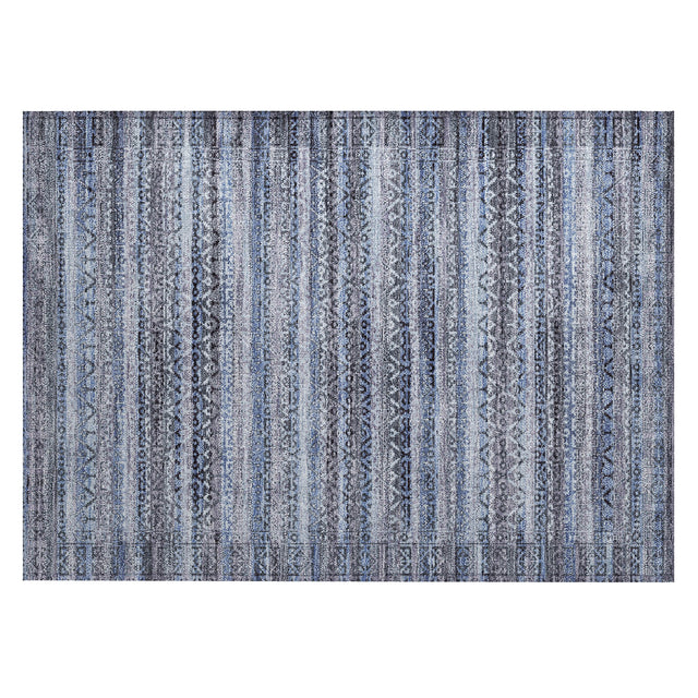 Addison Chantille ACN2101 Stripes Machine Made Transitional Blue Rug
