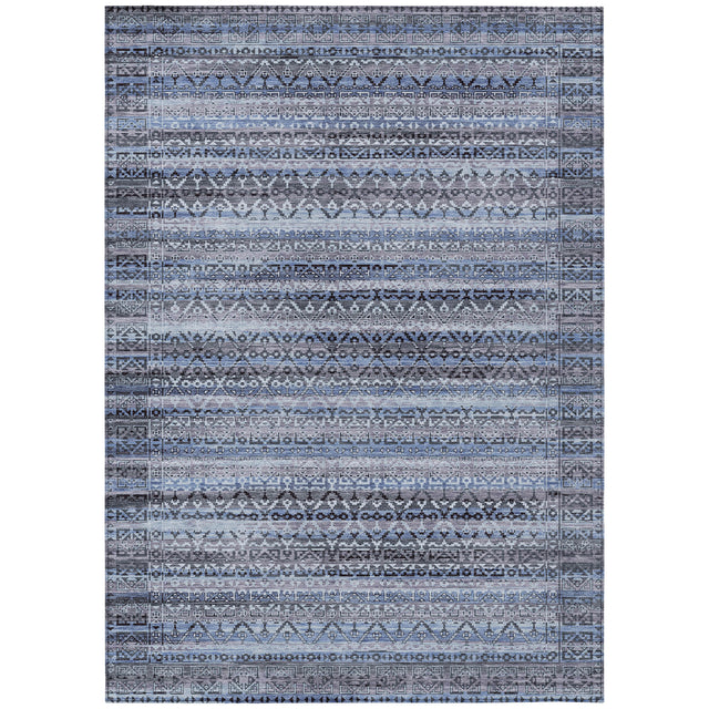 Addison Chantille ACN2101 Stripes Machine Made Transitional Blue Rug