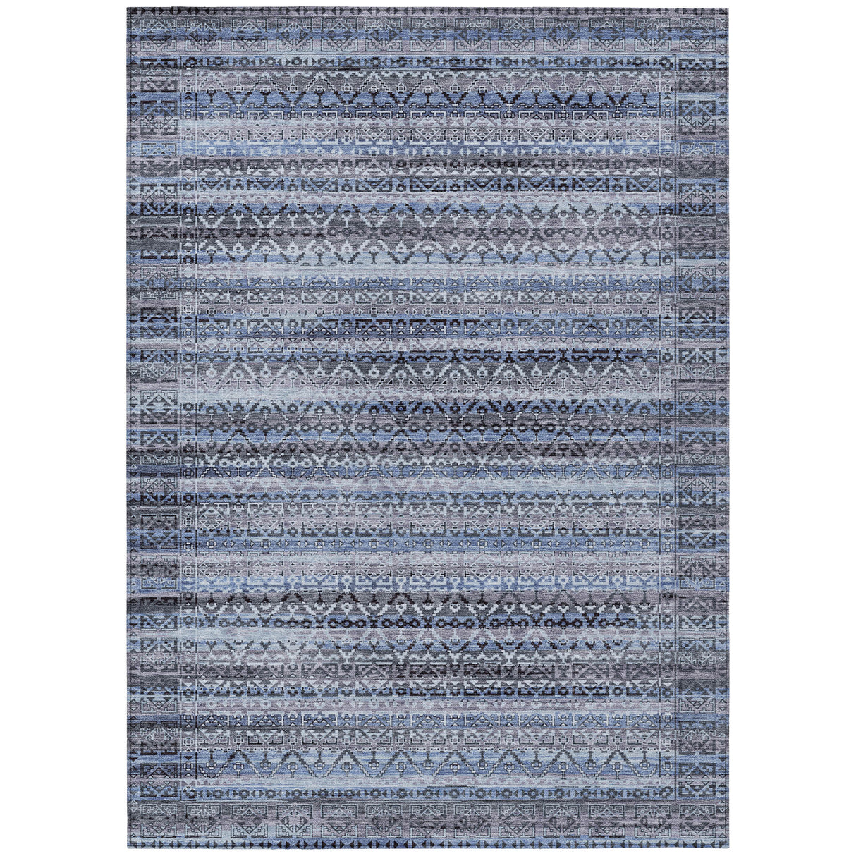 Addison Chantille ACN2101 Stripes Machine Made Transitional Blue Rug