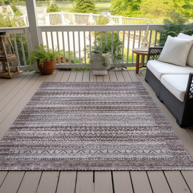 Addison Chantille ACN2101 Stripes Machine Made Transitional Brown Rug