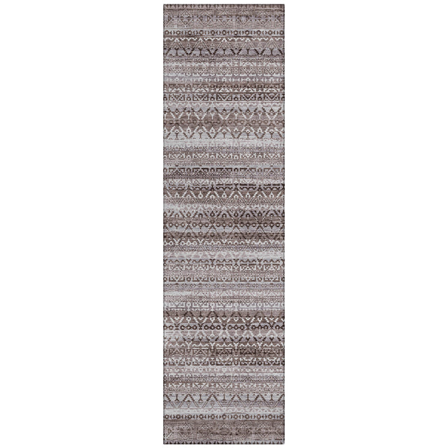 Addison Chantille ACN2101 Stripes Machine Made Transitional Brown Rug