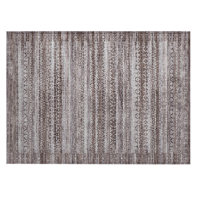 Addison Chantille ACN2101 Stripes Machine Made Transitional Brown Rug