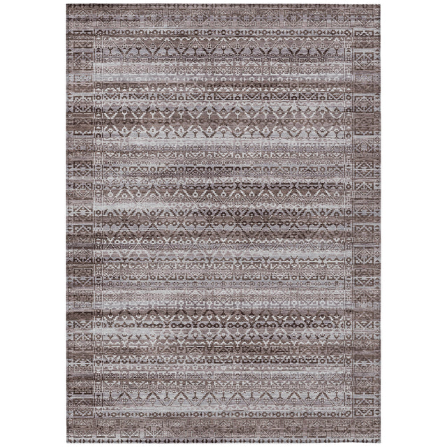 Addison Chantille ACN2101 Stripes Machine Made Transitional Brown Rug
