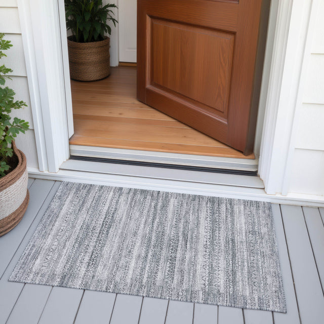 Addison Chantille ACN2101 Stripes Machine Made Transitional Gray Rug