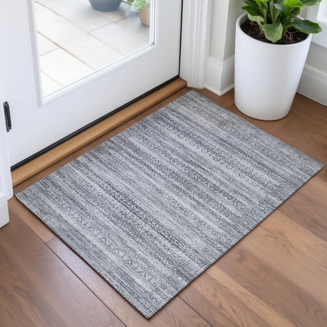 Addison Chantille ACN2101 Stripes Machine Made Transitional Gray Rug