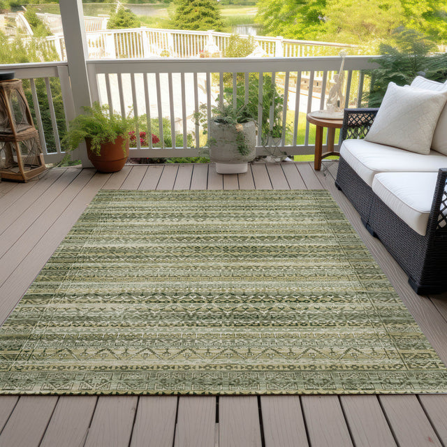 Addison Chantille ACN2101 Stripes Machine Made Transitional Green Rug