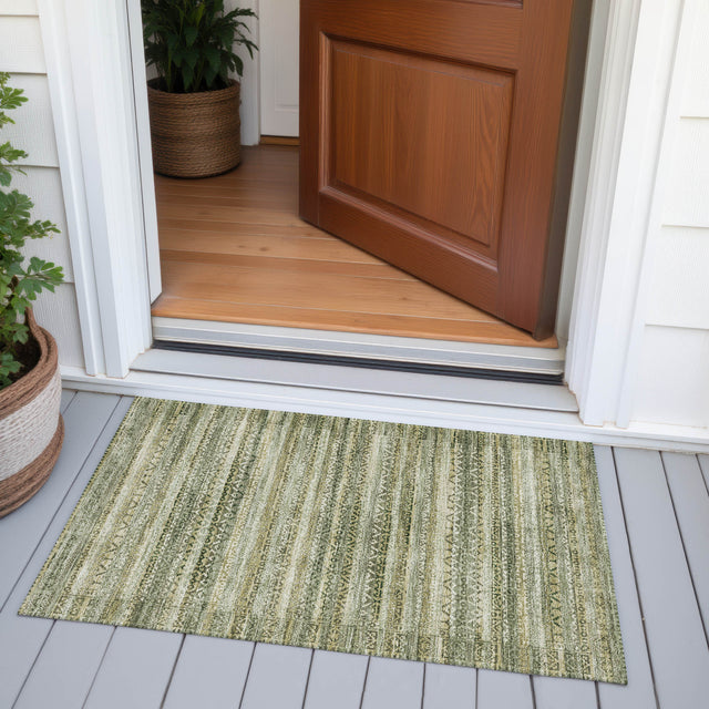 Addison Chantille ACN2101 Stripes Machine Made Transitional Green Rug