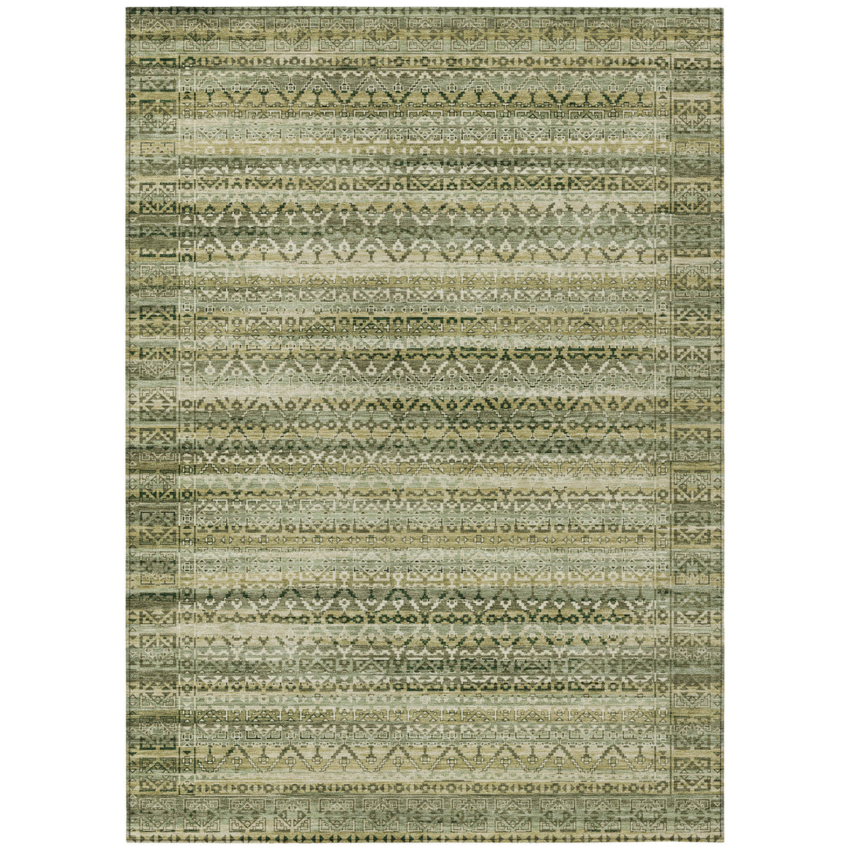 Addison Chantille ACN2101 Stripes Machine Made Transitional Green Rug
