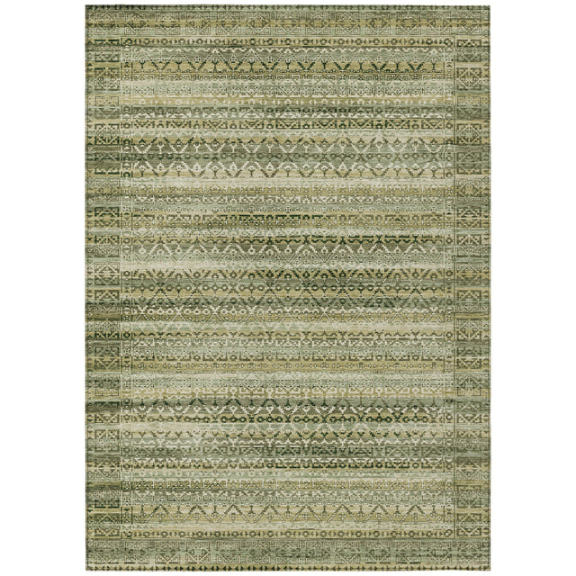 Addison Chantille ACN2101 Stripes Machine Made Transitional Green Rug