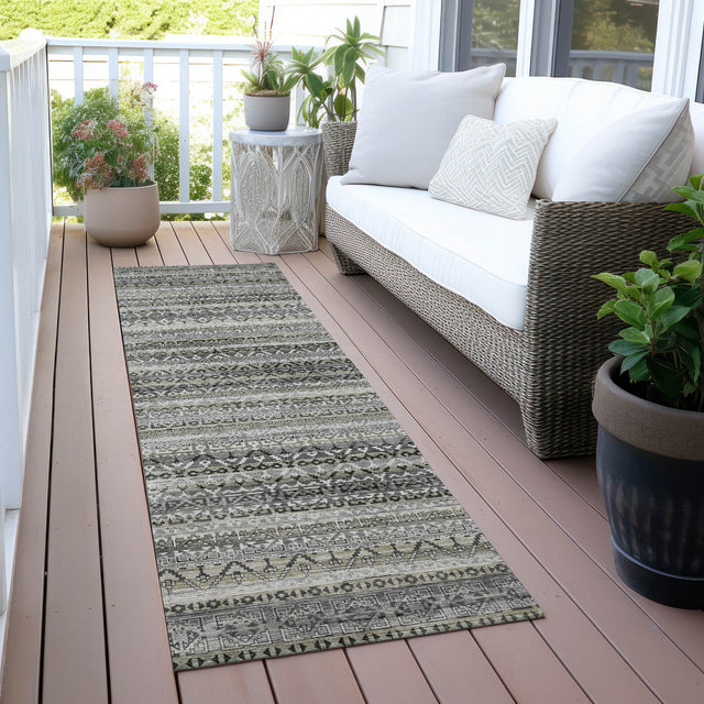 Addison Chantille ACN2101 Stripes Machine Made Transitional Pewter Rug