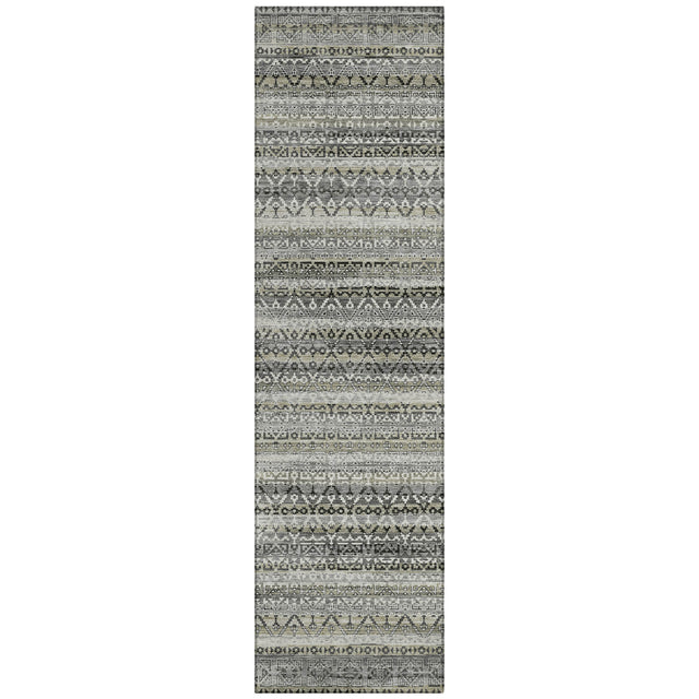 Addison Chantille ACN2101 Stripes Machine Made Transitional Pewter Rug