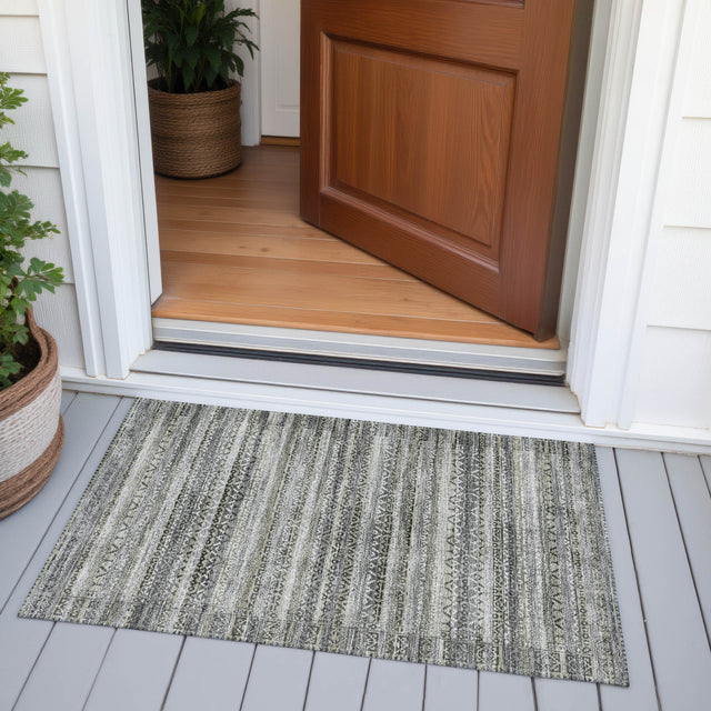 Addison Chantille ACN2101 Stripes Machine Made Transitional Pewter Rug