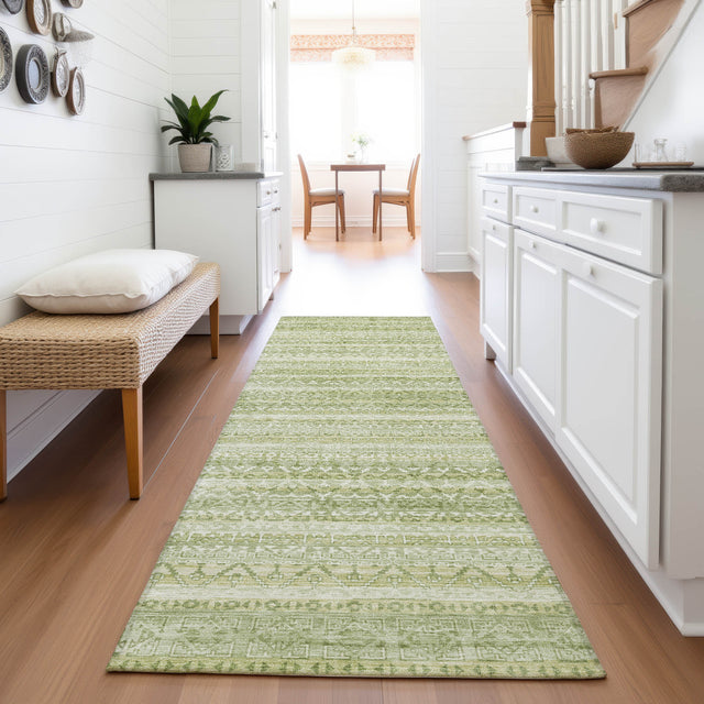 Addison Chantille ACN2101 Stripes Machine Made Transitional Sage Rug