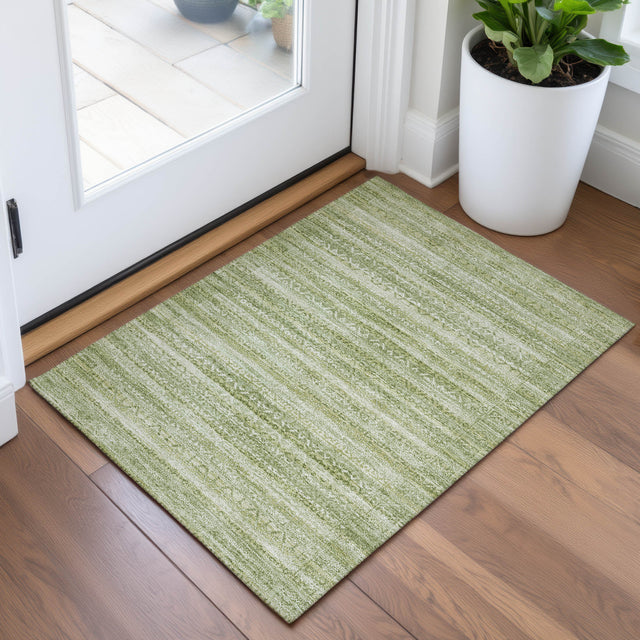 Addison Chantille ACN2101 Stripes Machine Made Transitional Sage Rug