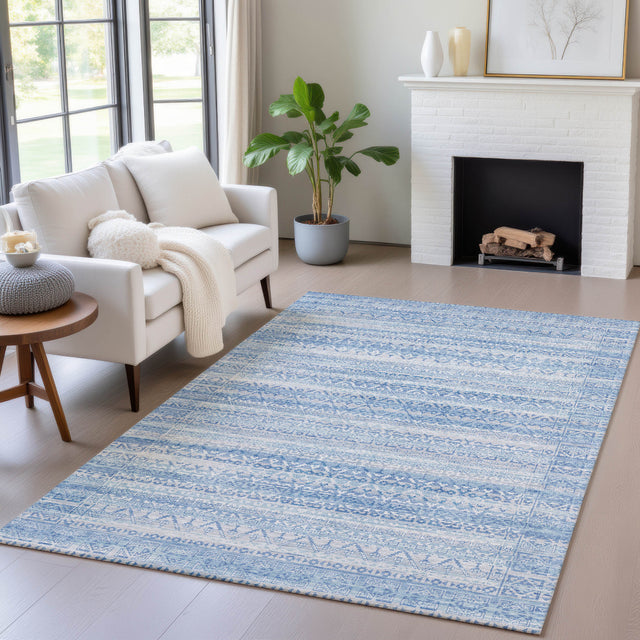 Addison Chantille ACN2101 Stripes Machine Made Transitional Sky Rug
