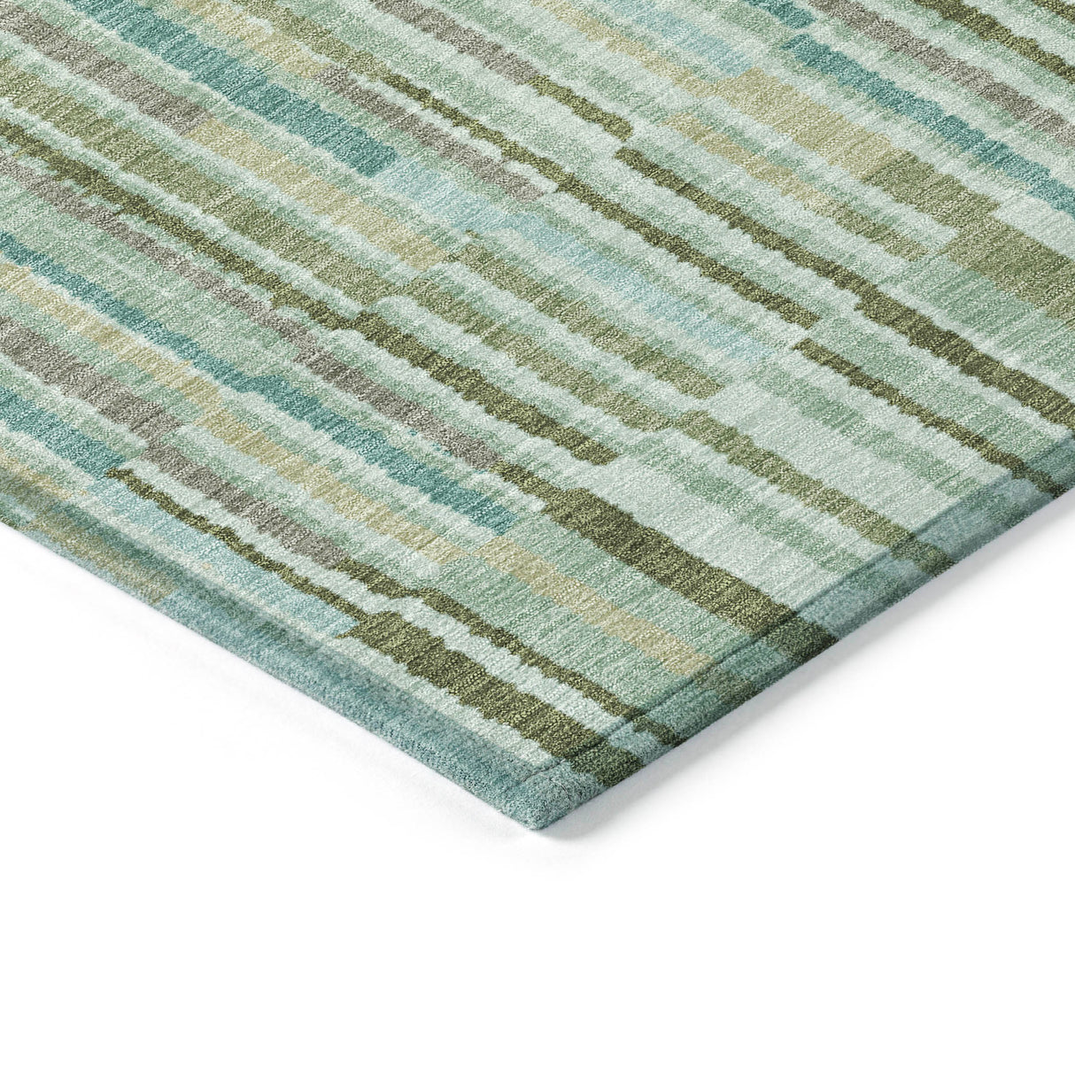Addison Chantille ACN2102 Stripes Machine Made Transitional Aloe Rug