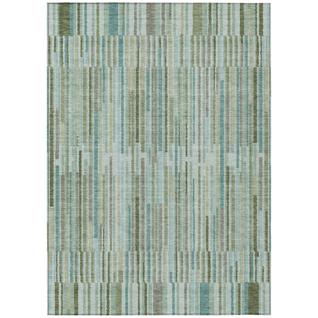 Addison Chantille ACN2102 Stripes Machine Made Transitional Aloe Rug