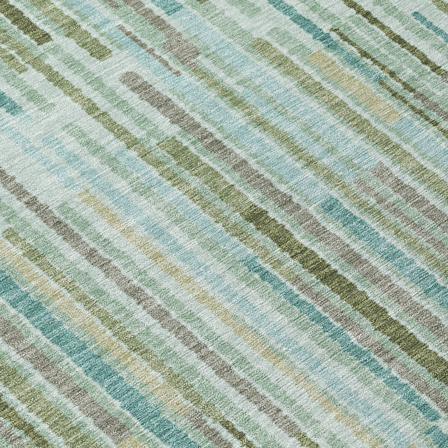 Addison Chantille ACN2102 Stripes Machine Made Transitional Aloe Rug