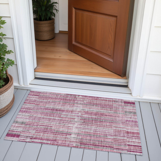 Addison Chantille ACN2102 Stripes Machine Made Transitional Blush Rug