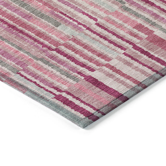 Addison Chantille ACN2102 Stripes Machine Made Transitional Blush Rug