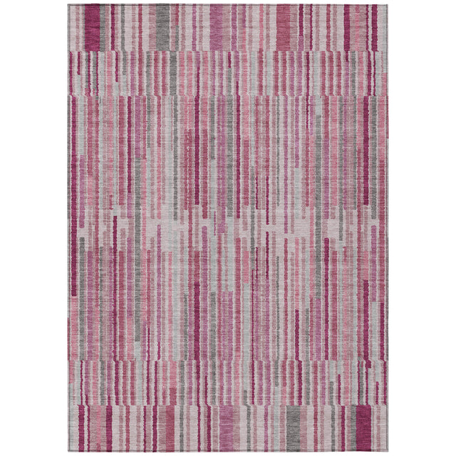 Addison Chantille ACN2102 Stripes Machine Made Transitional Blush Rug