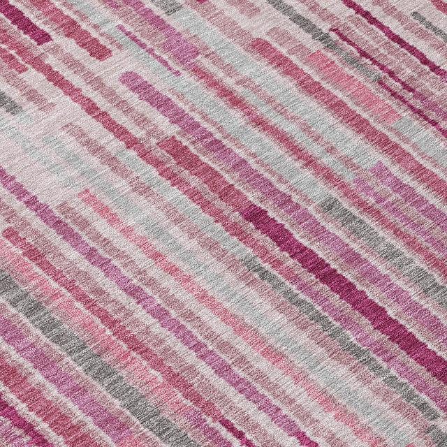 Addison Chantille ACN2102 Stripes Machine Made Transitional Blush Rug