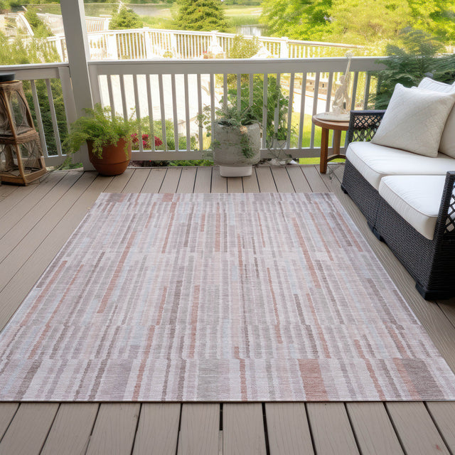 Addison Chantille ACN2102 Stripes Machine Made Transitional Coral Rug