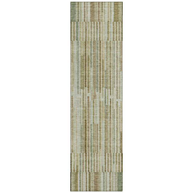 Addison Chantille ACN2102 Stripes Machine Made Transitional Khaki Rug