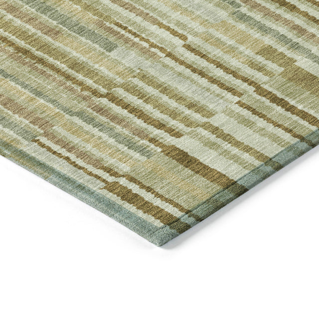 Addison Chantille ACN2102 Stripes Machine Made Transitional Khaki Rug