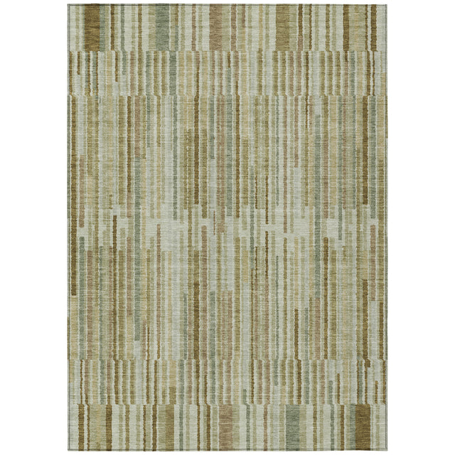 Addison Chantille ACN2102 Stripes Machine Made Transitional Khaki Rug