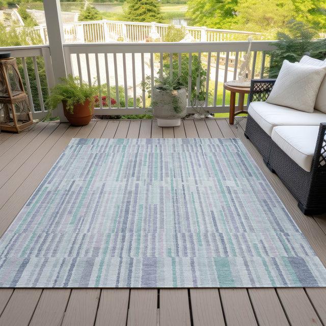 Addison Chantille ACN2102 Stripes Machine Made Transitional Mint Rug