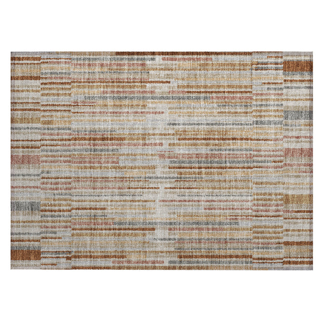 Addison Chantille ACN2102 Stripes Machine Made Transitional Paprika Rug