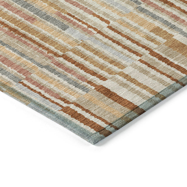 Addison Chantille ACN2102 Stripes Machine Made Transitional Paprika Rug