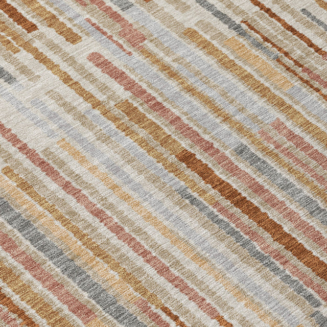 Addison Chantille ACN2102 Stripes Machine Made Transitional Paprika Rug