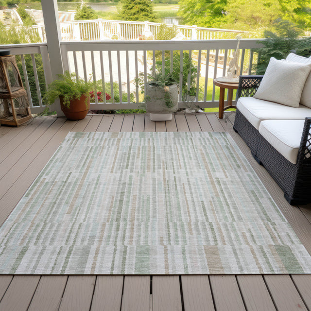 Addison Chantille ACN2102 Stripes Machine Made Transitional Sage Rug