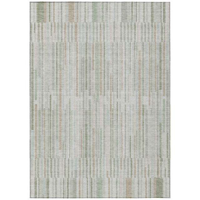 Addison Chantille ACN2102 Stripes Machine Made Transitional Sage Rug