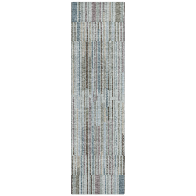 Addison Chantille ACN2102 Stripes Machine Made Transitional Teal Rug