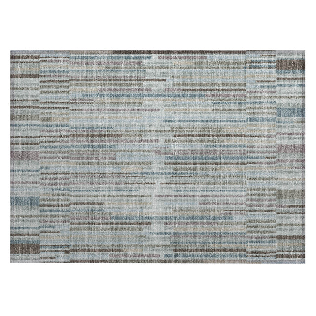 Addison Chantille ACN2102 Stripes Machine Made Transitional Teal Rug