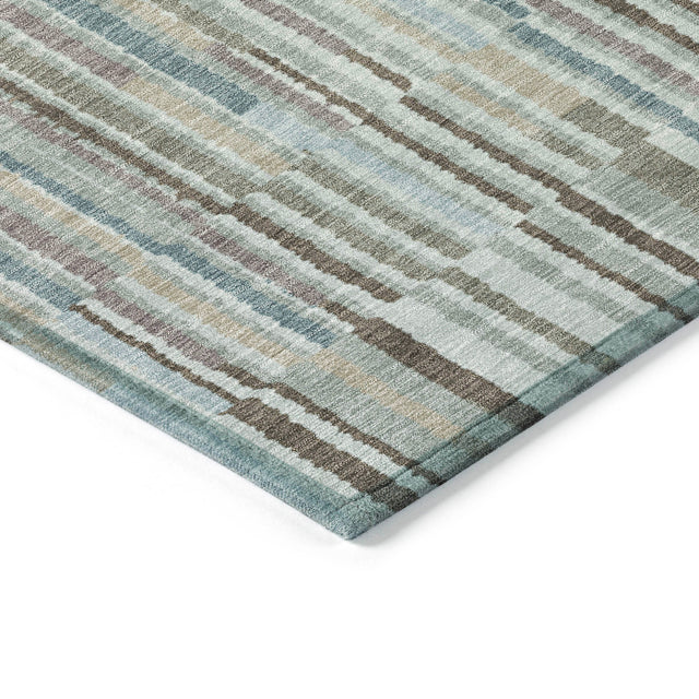 Addison Chantille ACN2102 Stripes Machine Made Transitional Teal Rug