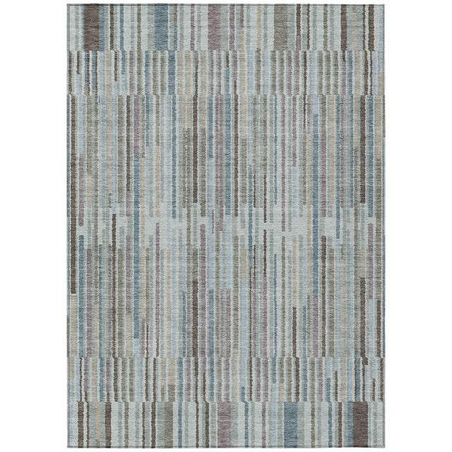 Addison Chantille ACN2102 Stripes Machine Made Transitional Teal Rug