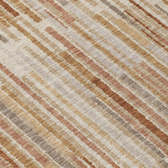 Addison Chantille ACN2102 Stripes Machine Made Transitional Terracotta Rug