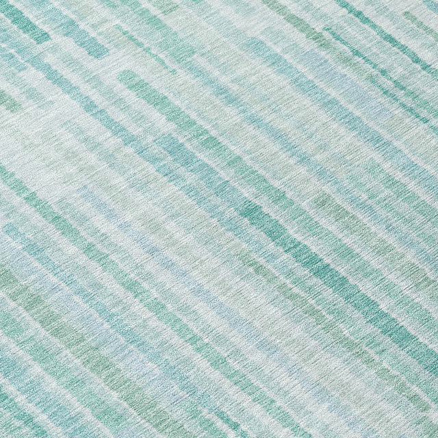 Addison Chantille ACN2102 Stripes Machine Made Transitional Turquoise Rug