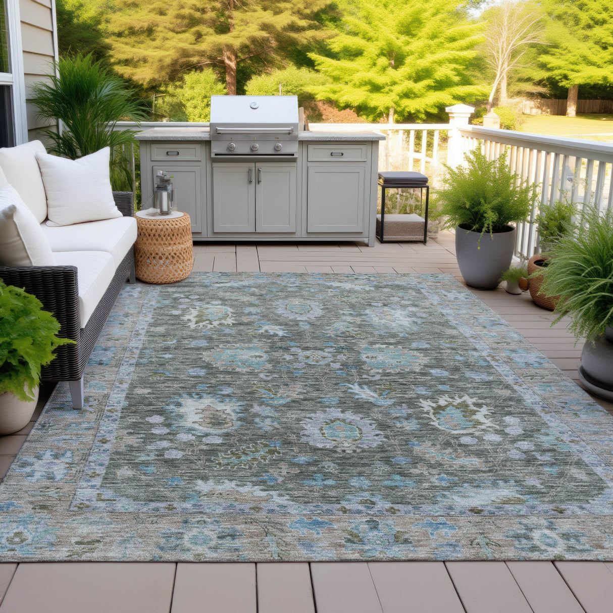 Addison Chantille ACN2104 Global Machine Made Traditional Fern Rug
