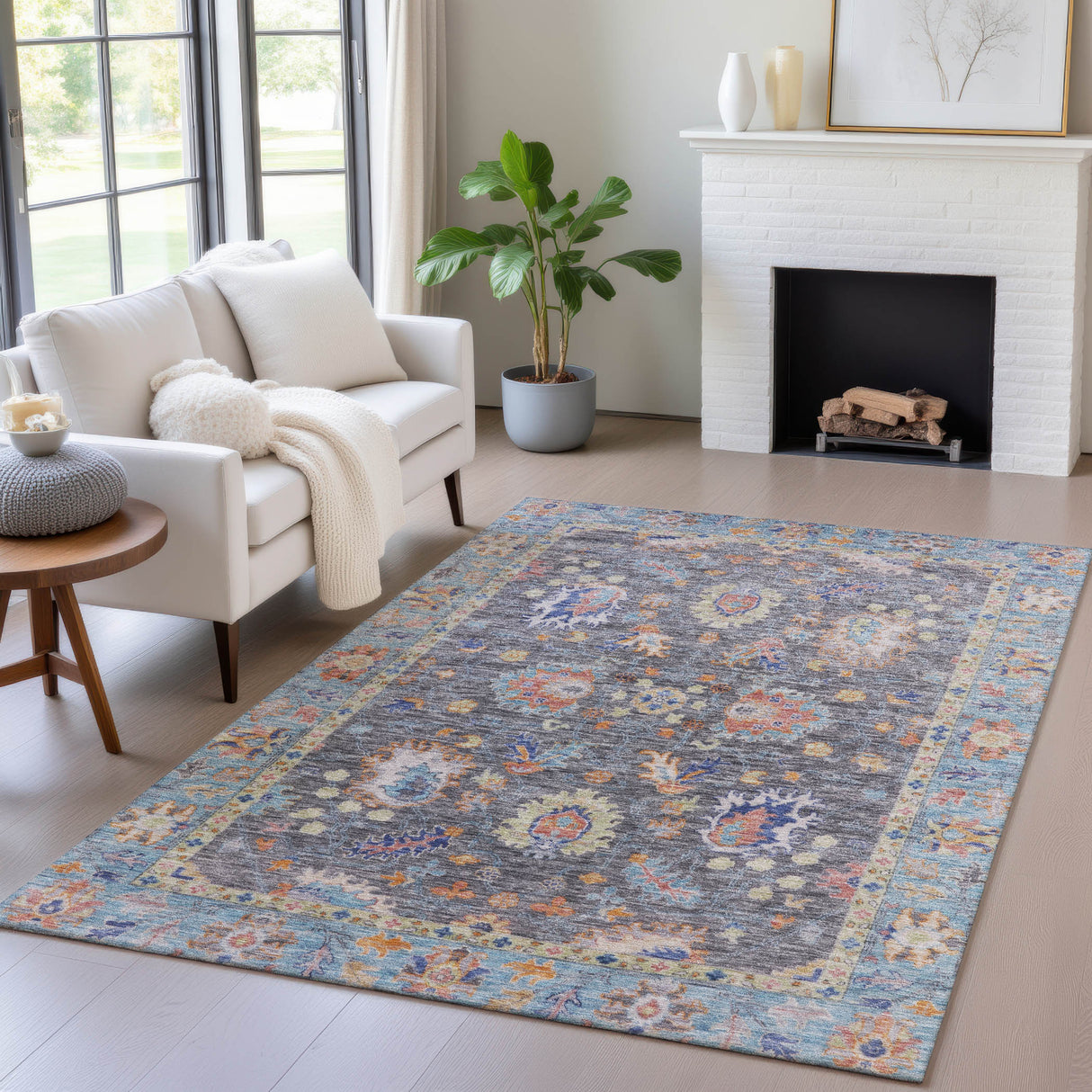 Addison Chantille ACN2104 Global Machine Made Traditional Gray Rug