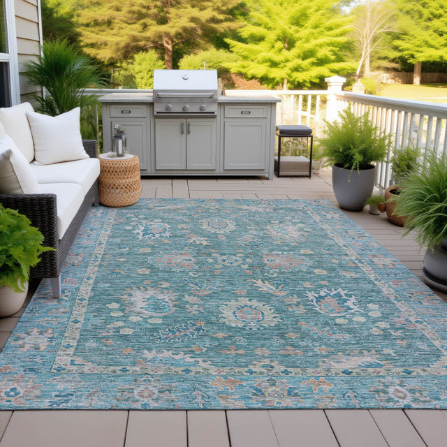 Addison Chantille ACN2104 Global Machine Made Traditional Teal Rug