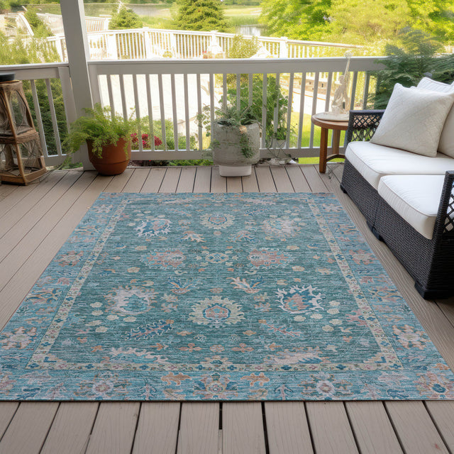 Addison Chantille ACN2104 Global Machine Made Traditional Teal Rug