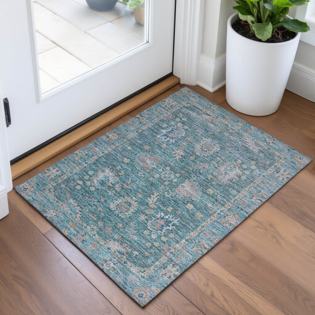 Addison Chantille ACN2104 Global Machine Made Traditional Teal Rug