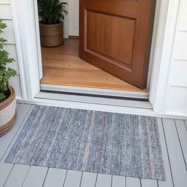 Addison Chantille ACN2105 Stripes Machine Made Transitional Blue Rug