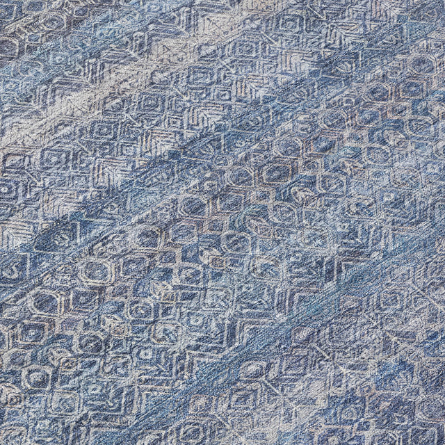 Addison Chantille ACN2105 Stripes Machine Made Transitional Blue Rug