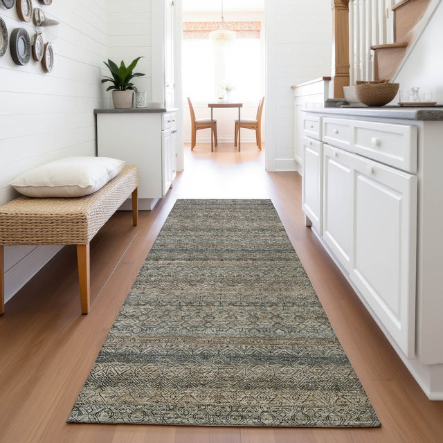 Addison Chantille ACN2105 Stripes Machine Made Transitional Chocolate Rug